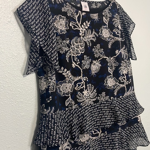 CAbi Blue & Black Floral Top - Picture 3 of 8